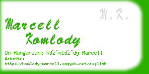 marcell komlody business card